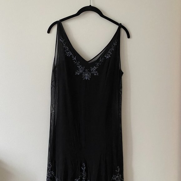 Vintage Y2K Suzy Shier Sheer Black Beaded Dress (Size 7) - Picture 6 of 12
